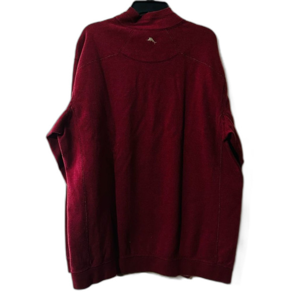 Tommy Bahama Quarter Zip Red And Green Pullover Sweater Used - Picture 2 of 5